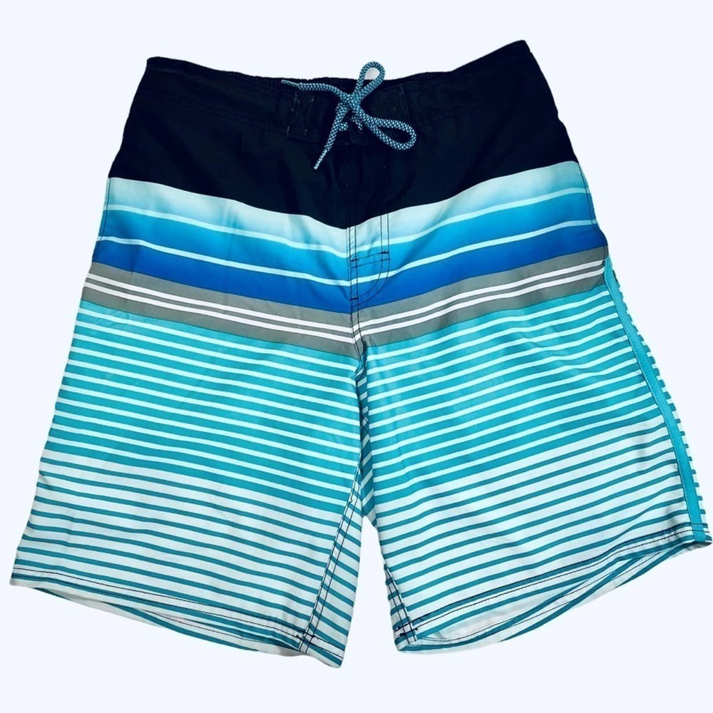 GEORGE Striped Swim Trunks